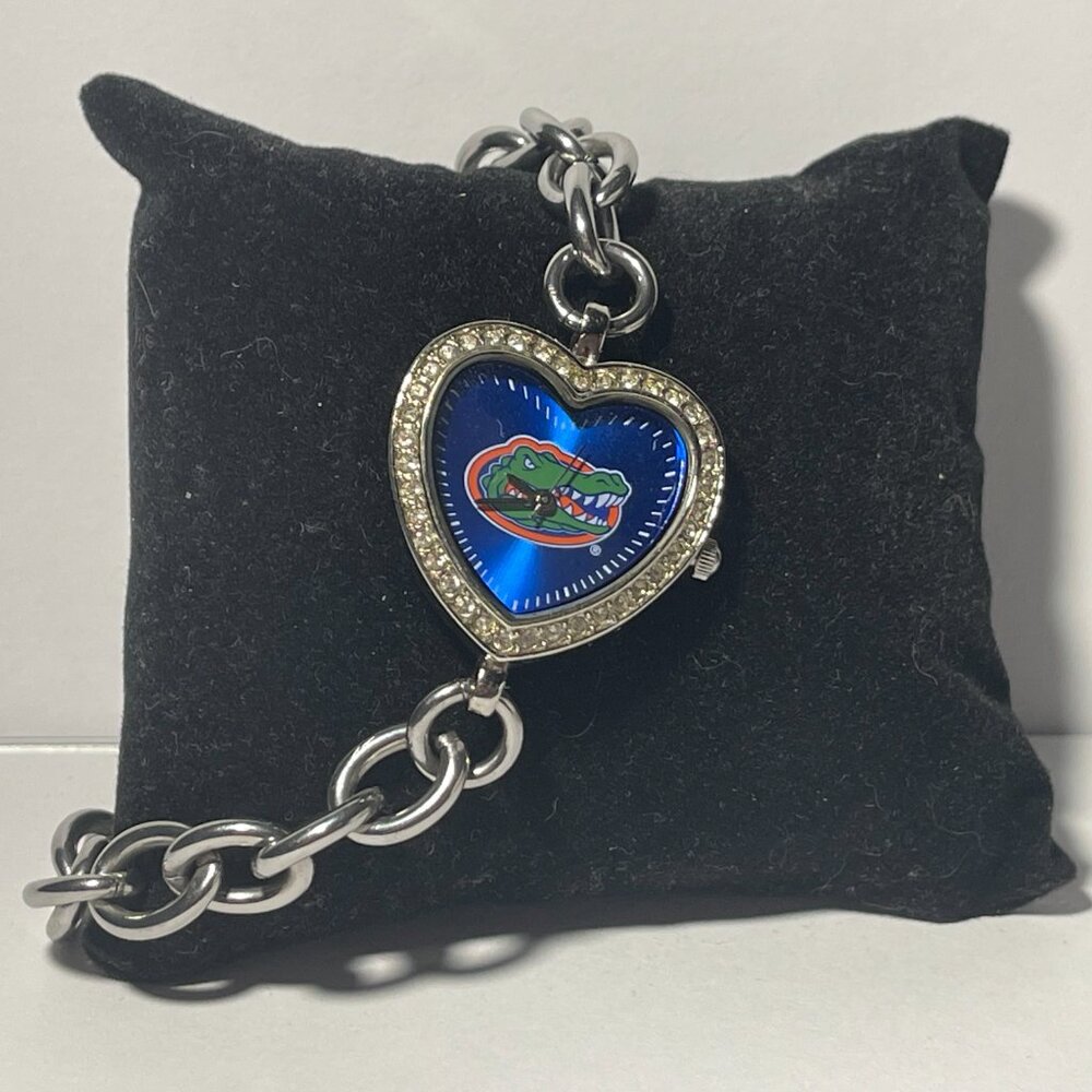 Florida Gators NCAA Heart Stainless Steel Bracelet Watch by Game Time NEW